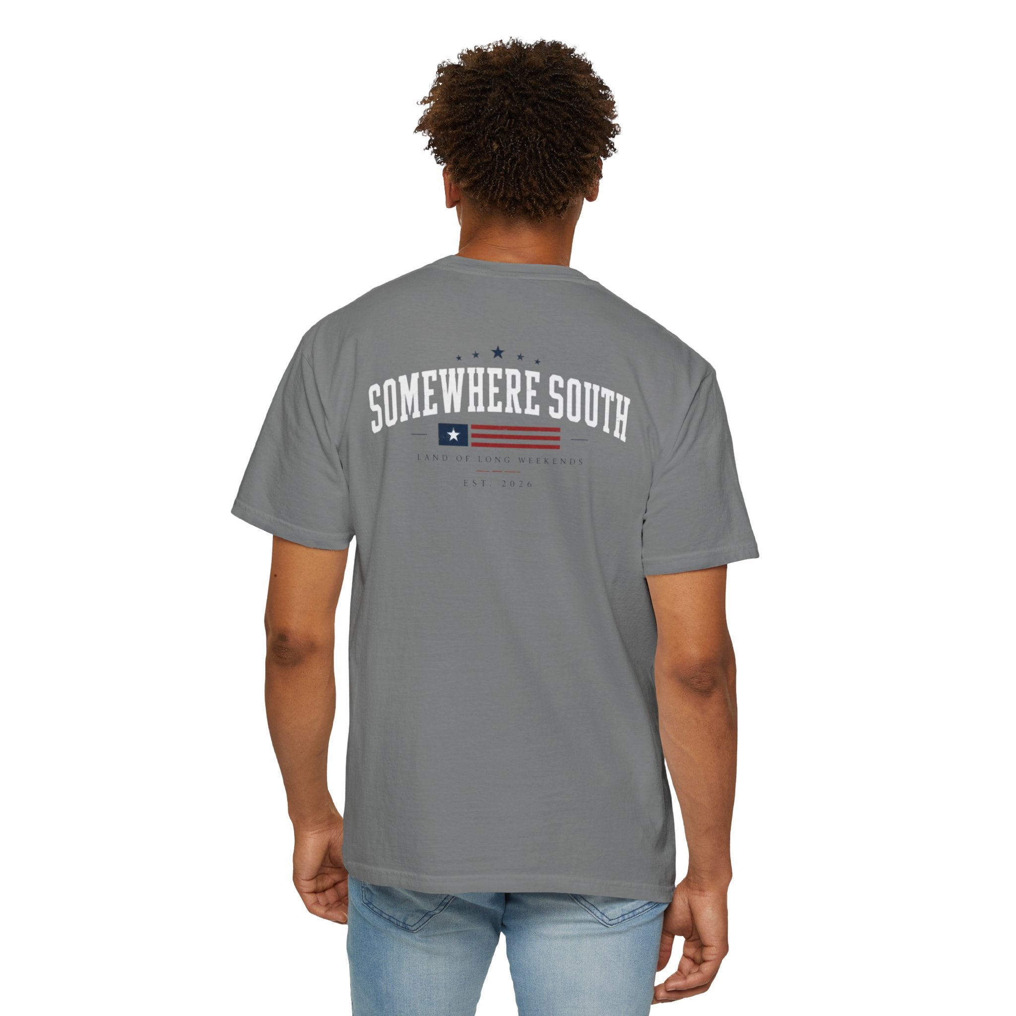 Somewhere South Garment-Dyed T-Shirt — Vintage Southern Flag Tee