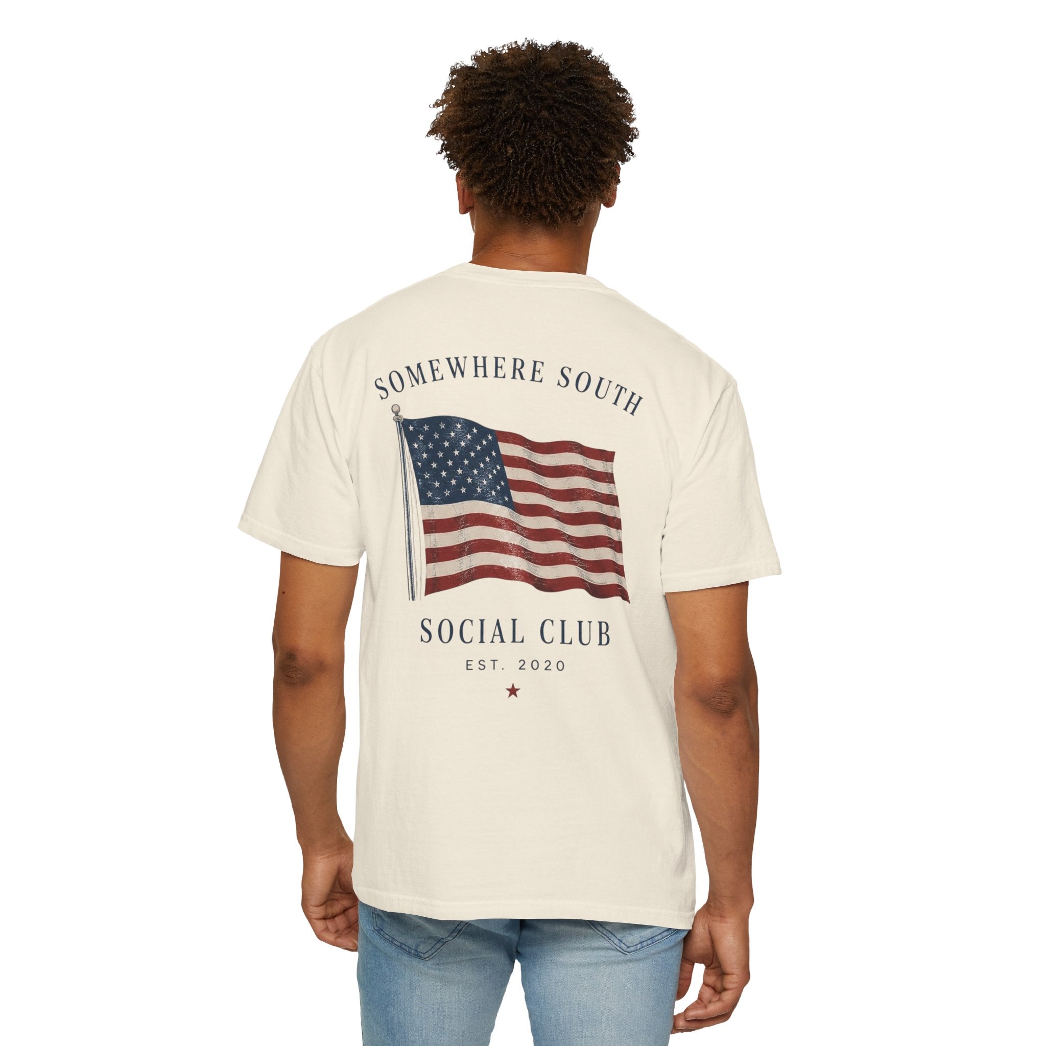 American Flag Social Club T-Shirt — Somewhere South Vintage USA Tee