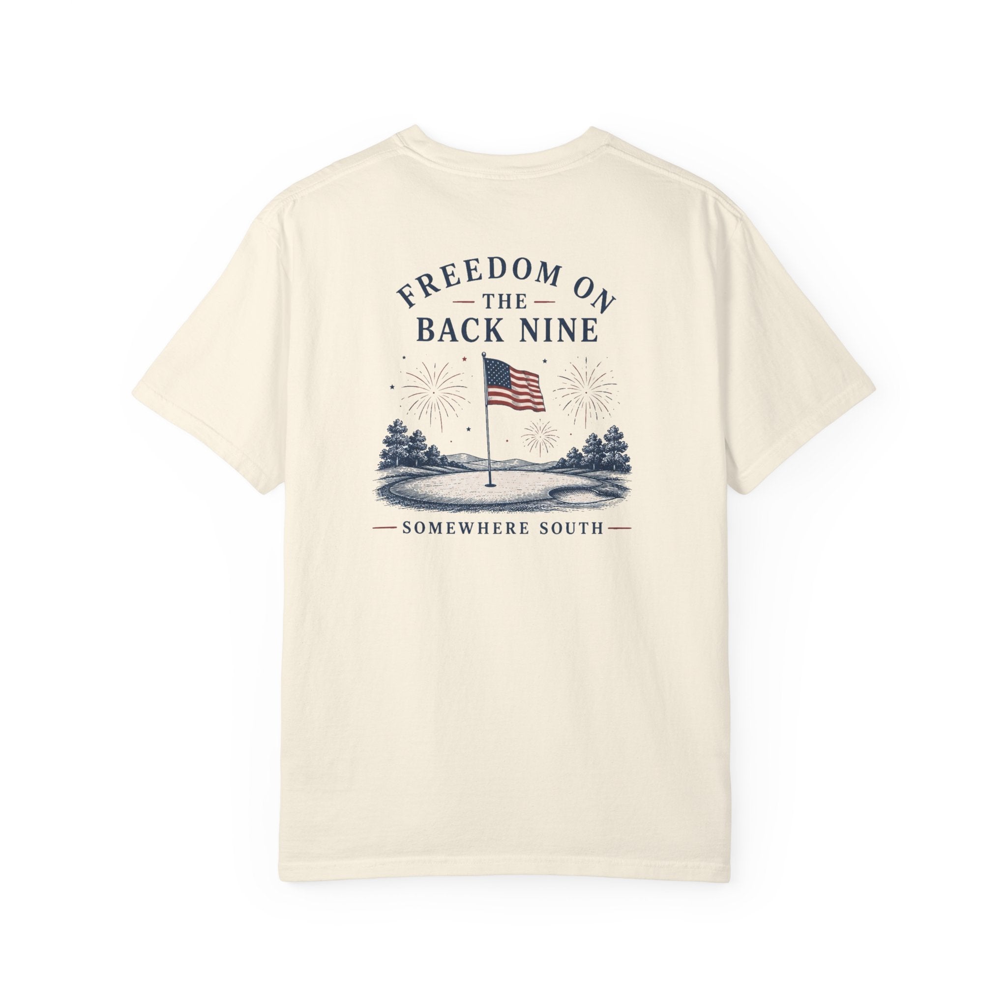 Freedom on the Back Nine T-Shirt — American Golf Flag Graphic