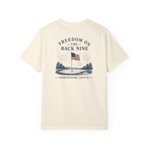 Freedom on the Back Nine T-Shirt — American Golf Flag Graphic