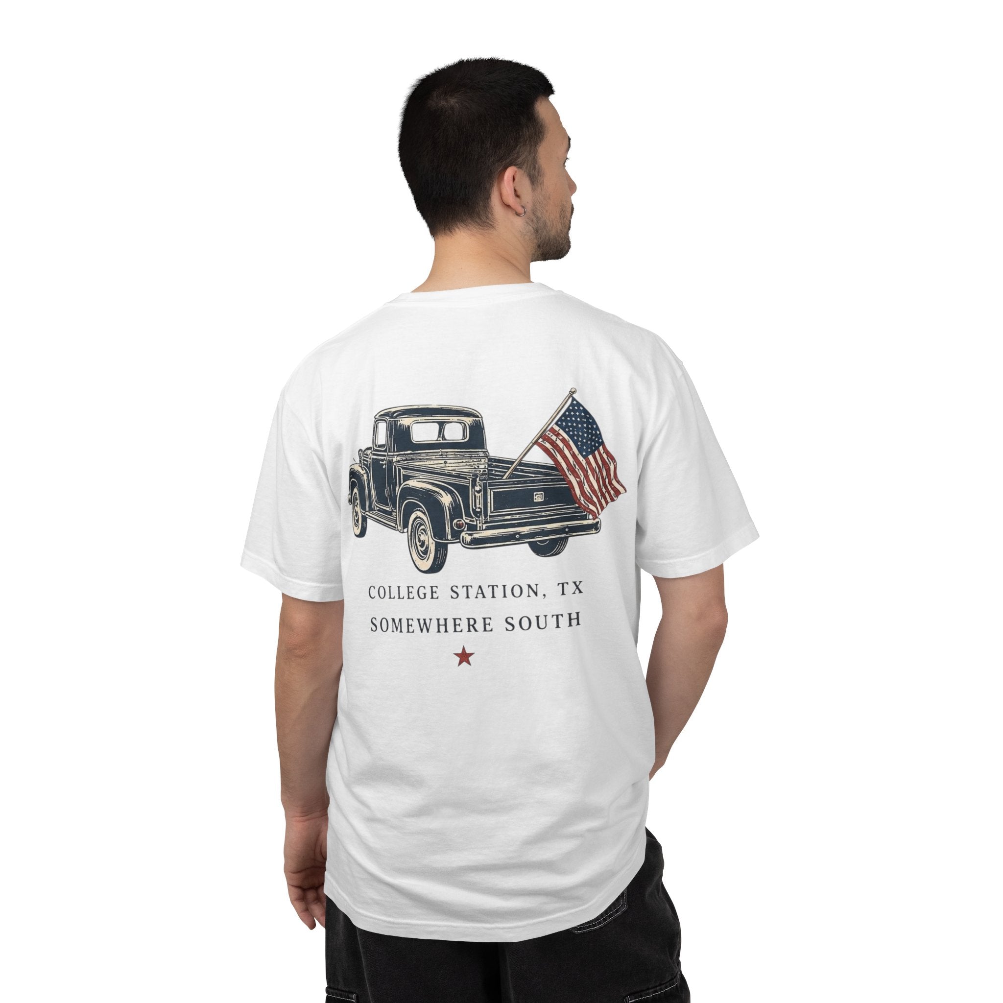 Patriotic Truck T-Shirt — "Red, White & Northgate" College Station Tee