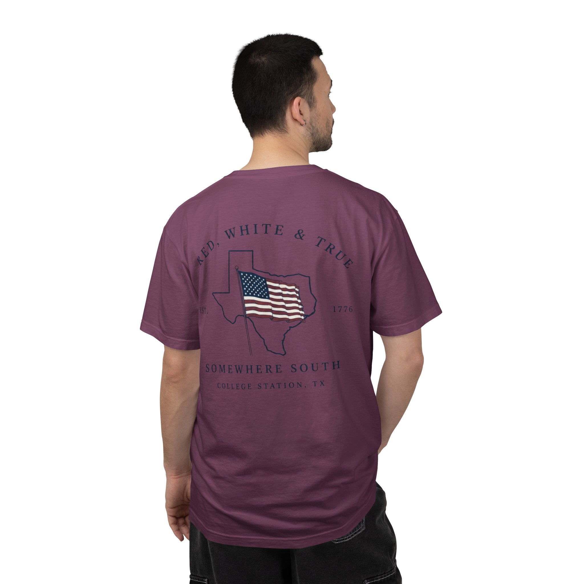 Red, White & True T-Shirt — Somewhere South Texas Flag Design
